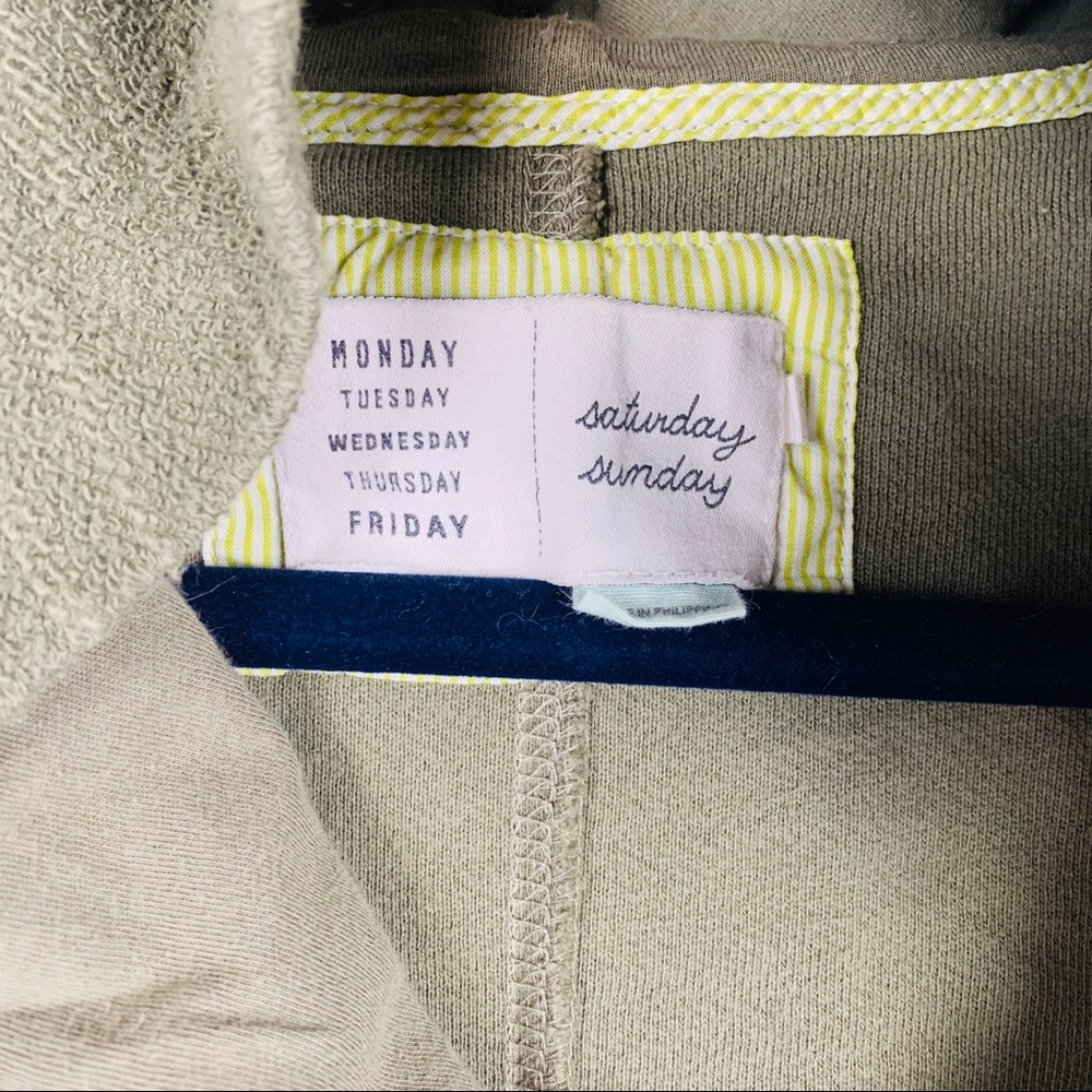 Anthropologie Saturday Sunday knit hooded Moto jacket full zip casual green XS - Picture 3 of 8